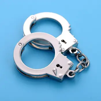 

Imitation Double Handcuffs Shape Metal Keyring Car Waist Hanged Key Chain Pendant
