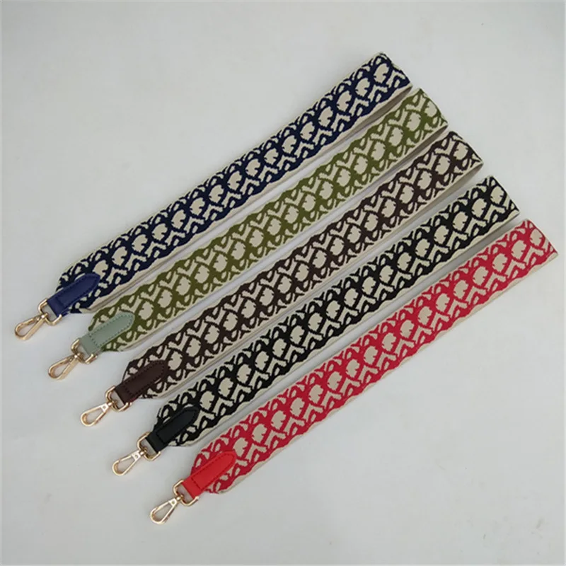 

Ethnic Wide Shoulder Strap Handle Satchel Crossbody Shoulder Wallet Purse Handbag Replacement for Women DIY Bag Accessories