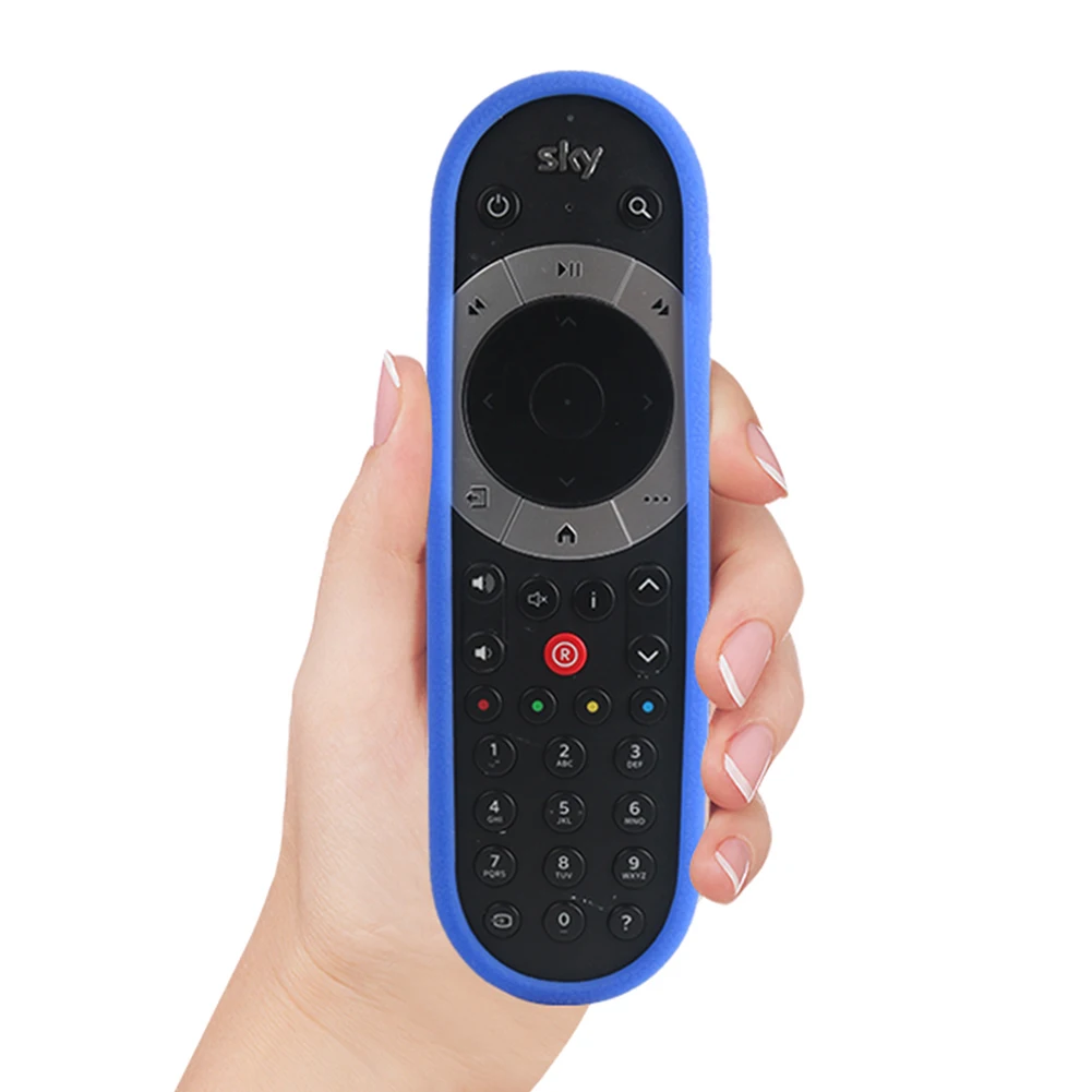 Blue Protective Washable Pouch Case Home Anti Lost Silicone Remote Control Cover Anti Slip Holder Skin Friendly Shockproof For Sky Q - Color: Blue