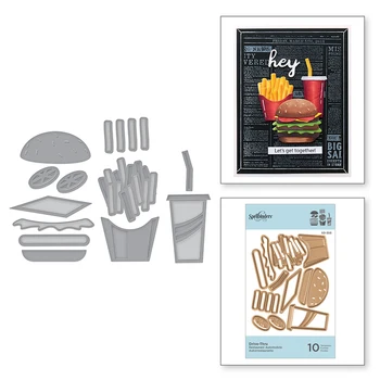 

2020 New DIY Fast Food Burger Pattern 3D Metal Cutting Dies Scrapbooking For Decorative Paper Stencil Craft Card Making no Stamp
