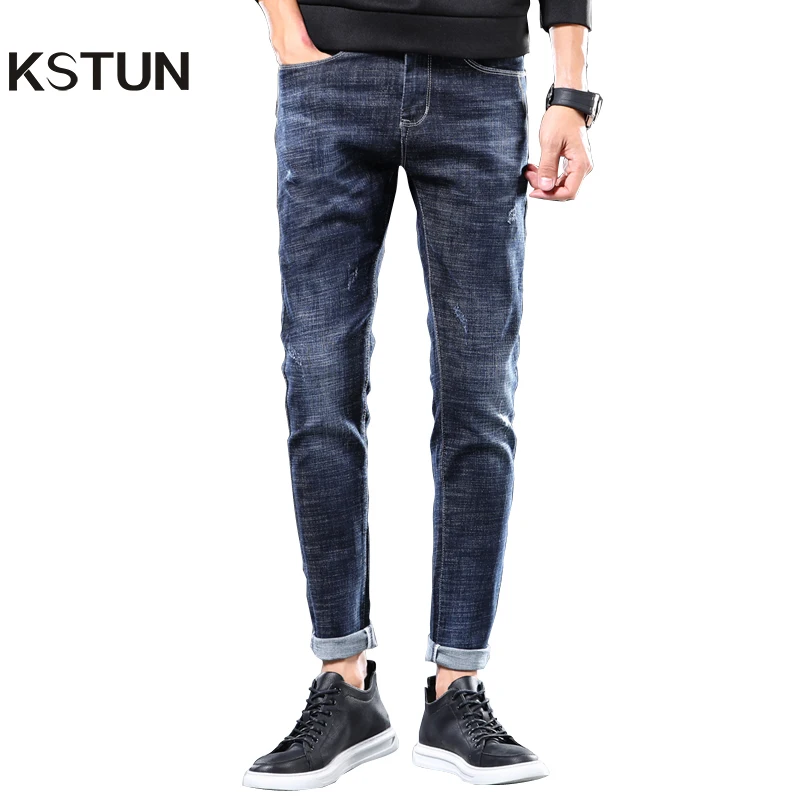 KSTUN Mens Jeans Brand Stretch 2020 Slim Fit Solid Blue Casual Denim Pants Full Length Male Trousers Jeans Cowboys Jean Hombre KSTUN Mens Jeans Brand Stretch 2020 Slim Fit Solid Blue Casual Denim Pants Full Length Male Trousers Jeans Cowboys Jean Hombre