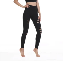 Женские спортивные эластичные леггинсы с высокой талией упражнения отверстие Фитнес Леггинсы Roupa De academic домашние тренировочные брюки