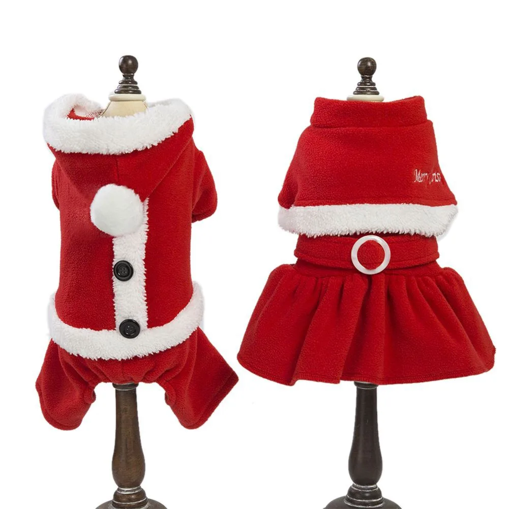 

Fleece Dog Jumpsuits Winter Warm Pet Dog Clothes For Dog Christmas Clothing Cat Pet Four Feet Pants Chihuahua Yorkshire Clothing