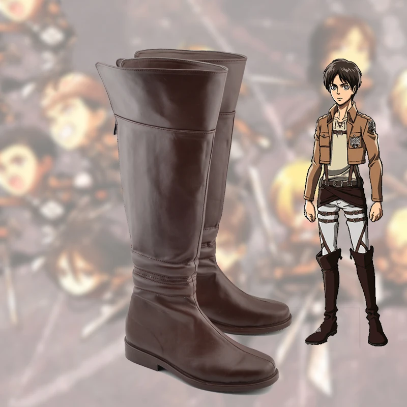 Costumebuy аниме атака на Титанов Rivaille Ackerman Леви Эрен, косплей маскарадная обувь реквизит сапоги Хэллоуин Карнавал индивидуальный заказ