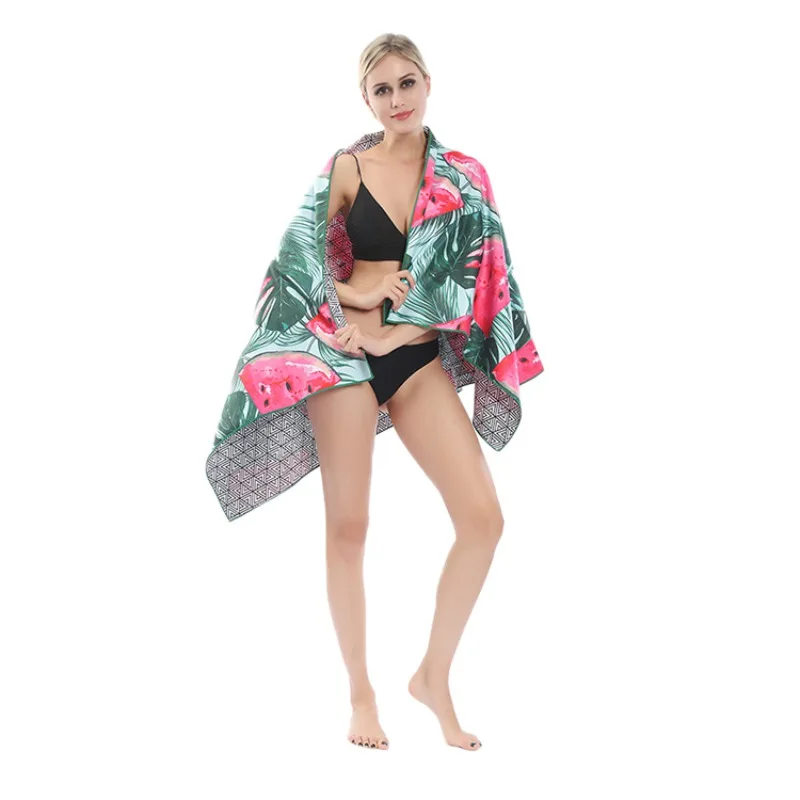 

Summer Double-Side Printed Beach Towel Quick-Dry Sand Free Microfiber Throw Blanket Yoga Mat Picnic Pad Lightweight Travel