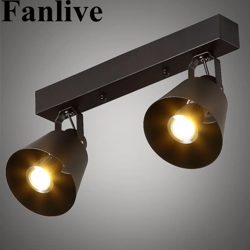 Fanlive 5 шт. скандинавские Современные Ретро Бар рельсы прожекторы Американский Лофт магазин одежды гостиная спальня коридор лампа