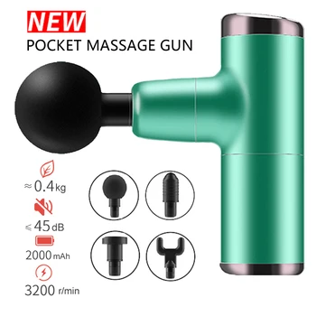 

Mini Electric Massage Gun Deep Muscle Fascial Body Massager Gun Tissue Percussion Small Fitness Equipment Acid Relief Pain Relax