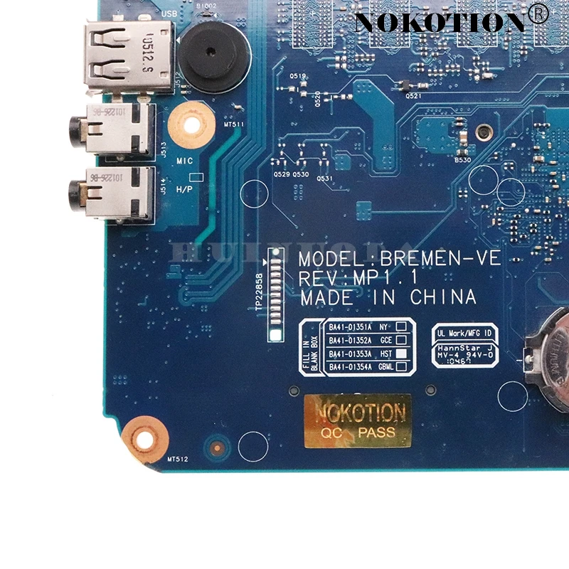 NOKOTION BREMEN2 L для Samsung R540 BREMEN VE ноутбука материнская плата HM55 HD 4500 DDR3 NP R540|laptop motherboard for