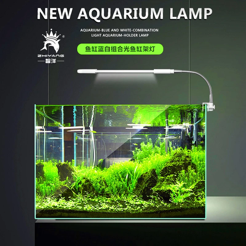 220v Fish Tank Clip Light Led Aquarium Aquatic Plant Light Aquarium Lighting Led Double Row Blue And White Bracket Light Lightings Aliexpress