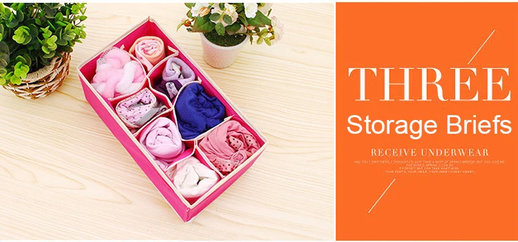 4Pcs Sale Multi-Size Bra Underwear Storage Bag Foldable Household Storage Box Scarf Socks Closet Storage Bag 33*16*10cm