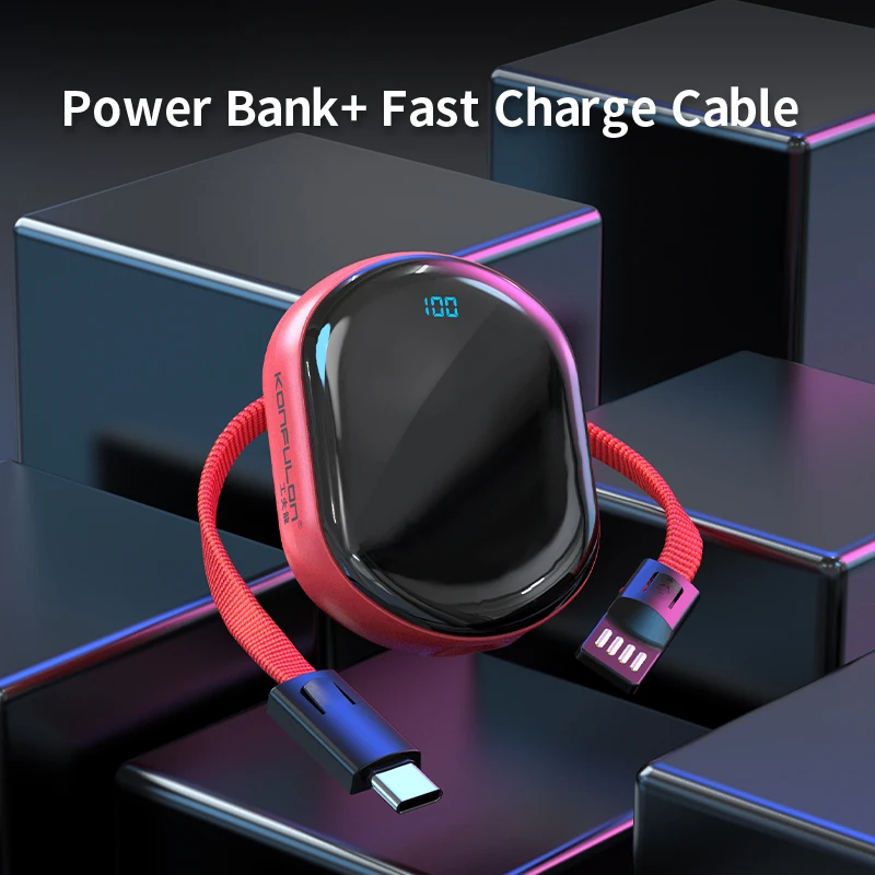 Mini Power Bank LED Display Portable Charger PowerBank Mirro Surface Bank Power10000mah Slim Bank For Iphone Xiaomi 3