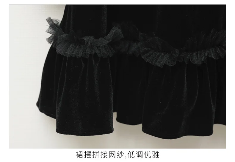 Teenage Kids Girls Winter Dress Fleece 2019 New Baby Girl Autumn Dress Black Kids Casual Dress Girl Children Top Toddler Dresses (3)