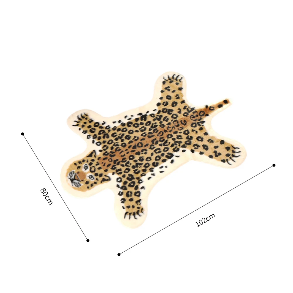 Коврик с принтом тигра корова леопард тигр напечатанный воловья искусственная кожа нескользящий мат 94x100 см животный принт ковер