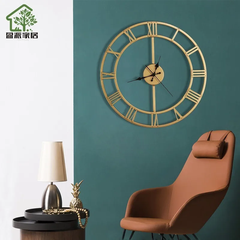 European Wall Clock Extravagant Atmosphere Creative Personality Clock Not Punch Reloj Mural Super Quiet Clock Decorate 6D118