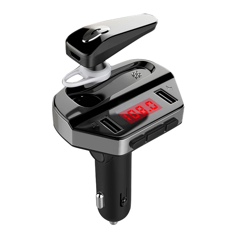 Bluetooth FM передатчик Наушники автомобильный комплект аудио mp3-плеер с двойным USB зарядным устройством GK99