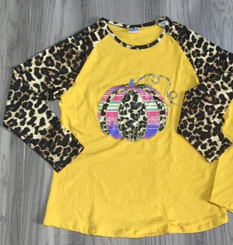 mommy mustard Осенне-зимние наряды для маленьких девочек, хлопковая одежда с изображением винного горчицы, коровы, тыквы, оленя, мамы и меня детская одежда хлопковый бутик-топ - Цвет: mommy mustard