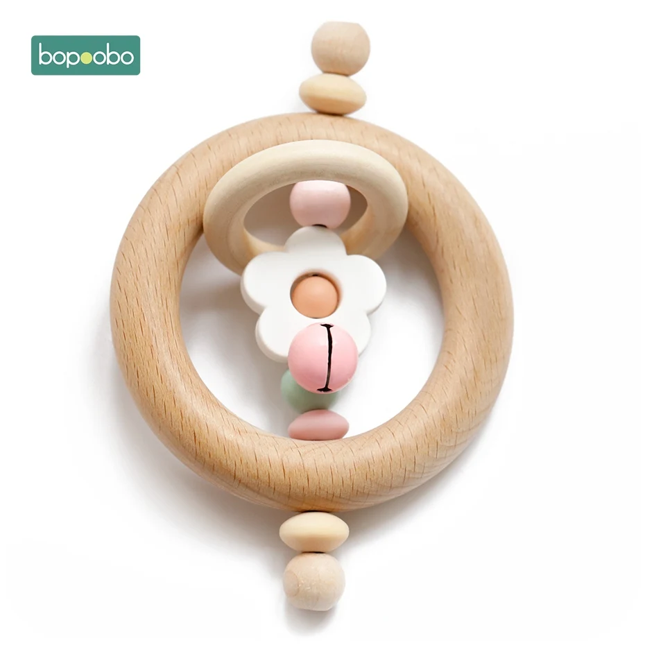 Type 10 Bopoobo 1 шт. детские игрушки из бука Прорезыватель зубов медведь деревянное кольцо продукт жевательные бусины играть в тренажерный зал Монтессори игрушки, погремушки для младенцев деревянный Прорезыватель - Цвет: Type 10