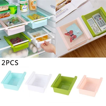 

2pcs Refrigerator Hanging Basket Partition Of Inner Draw-type Fresh Storage Box