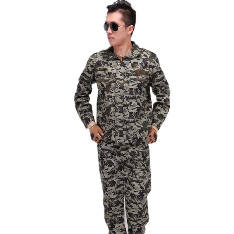 Спецназ армейская одежда мужская камуфляжная Военная Униформа тактическая куртка с длинным рукавом+ брюки износостойкие костюмы - Цвет: Color2 Set