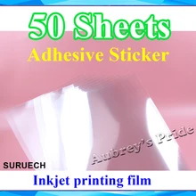 50 шт. клейкая наклейка размер А4 прозрачная абсолютно новая(297x210 мм) только для струйного принтера печатная пленка