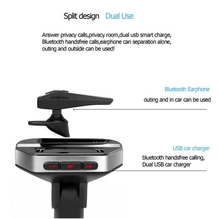 Bluetooth fm-передатчик наушники автомобильный комплект автомобильный аудио mp3-плеер с двойным USB зарядным устройством Hi 888