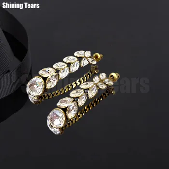 

Fashion Jewelry & Accessories Brand Earrings Angel Feather letter Ear ring Mosaic zircon For Girl's Party Gift