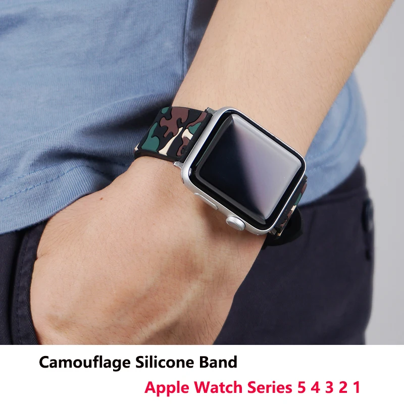 Цветной мягкий силиконовый спортивный ремешок для Apple Watch 5, 4, ремешок 44 мм, 40 мм, ремешок на запястье для Apple Watch Series 3, 2, 1, 38 мм, 42 мм