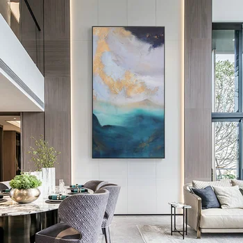 

Modern abstract wall art poster different colors merge painting wall pictures for living room beautiful posters and prints art
