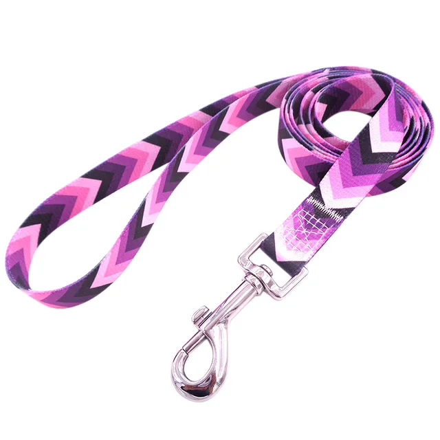 10Styles Pet Leash High Quality Bohemian Printed Dog Leashes Fashion Durable Ethnic Style Leads Rope For Small Medium Large Dogs Purple Arrow