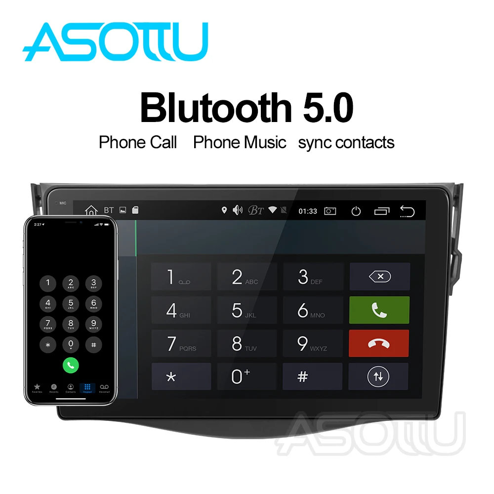Автомобильный DVD плеер Asottu TO601 android 9 0 PX6 для toyota rav4 2007 2008 2009 2010 2011 радио gps
