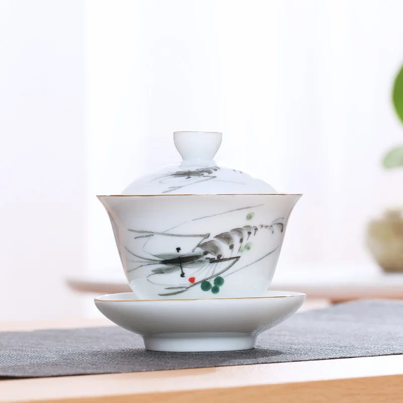 Новый год Ретро одиночный чай Tureen аксессуары Керамическая ручная роспись чашка