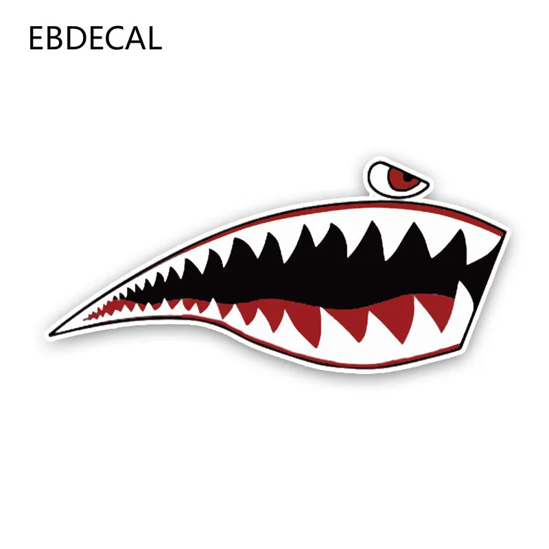 

EBdecal Lovely Sharks The Mouth Cartoon Colored For Auto Car/Bumper/Window/Wall Decal Sticker Decals DIY Decor CT10274