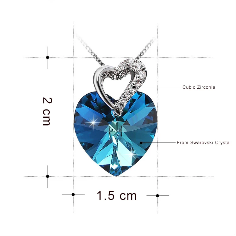 Collar con colgante de Cristal para mujer, joyería fina, Corazón Azul, regalo de San Valentín|fine jewelry|collar choker necklacecollar necklace - AliExpress