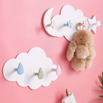 

Self-adhesive household wall door hook key ring frame plastic wall decoration children's room decoration room decoration