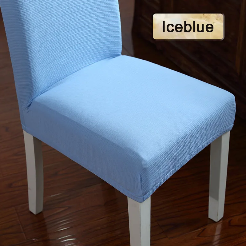 Jacquard Fabric Big Elastic Chair Cover Universal Size Seat Slipcovers Stretch Removable Seat Covers For Home Party Banquet - Цвет: Iceblue