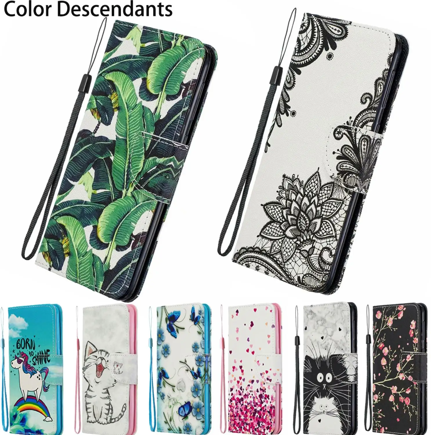 Чехлы книжки с откидной крышкой для HUAWEI Y6 2018 16 ГБ 5 7 дюйма чехлы из искусственной