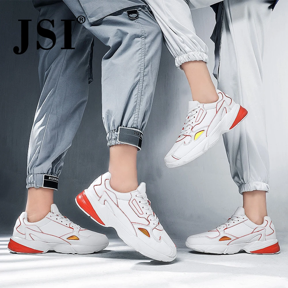 JSI 2019 новый кожаный удобный большой размер 36-46 повседневная обувь с толстым дном