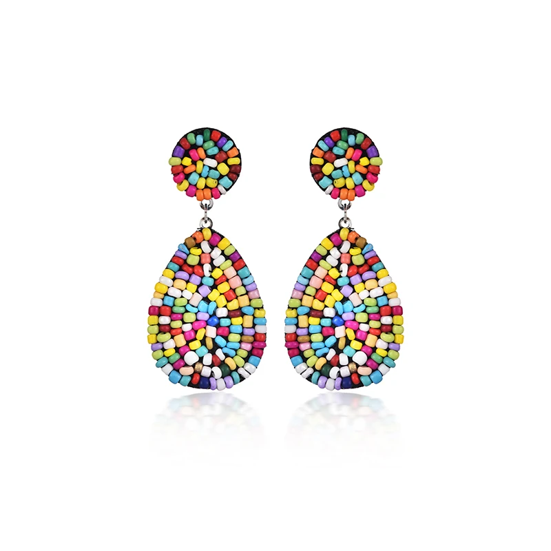 6Earrings Модные Ретро Металлические Кристальные серьги для женщин, богемные блестящие Кристальные серьги в форме капли воды, рождественский подарок, ювелирные изделия - Окраска металла: 6Earrings