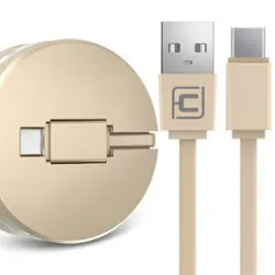 Кабель Cafele usb type-c 1 м телескопические кабели Micro Usb для IPhone Xs Max Xiaomi Mi9 huawei Red rice Note Android samsung Oppo - Цвет: Micro Gold