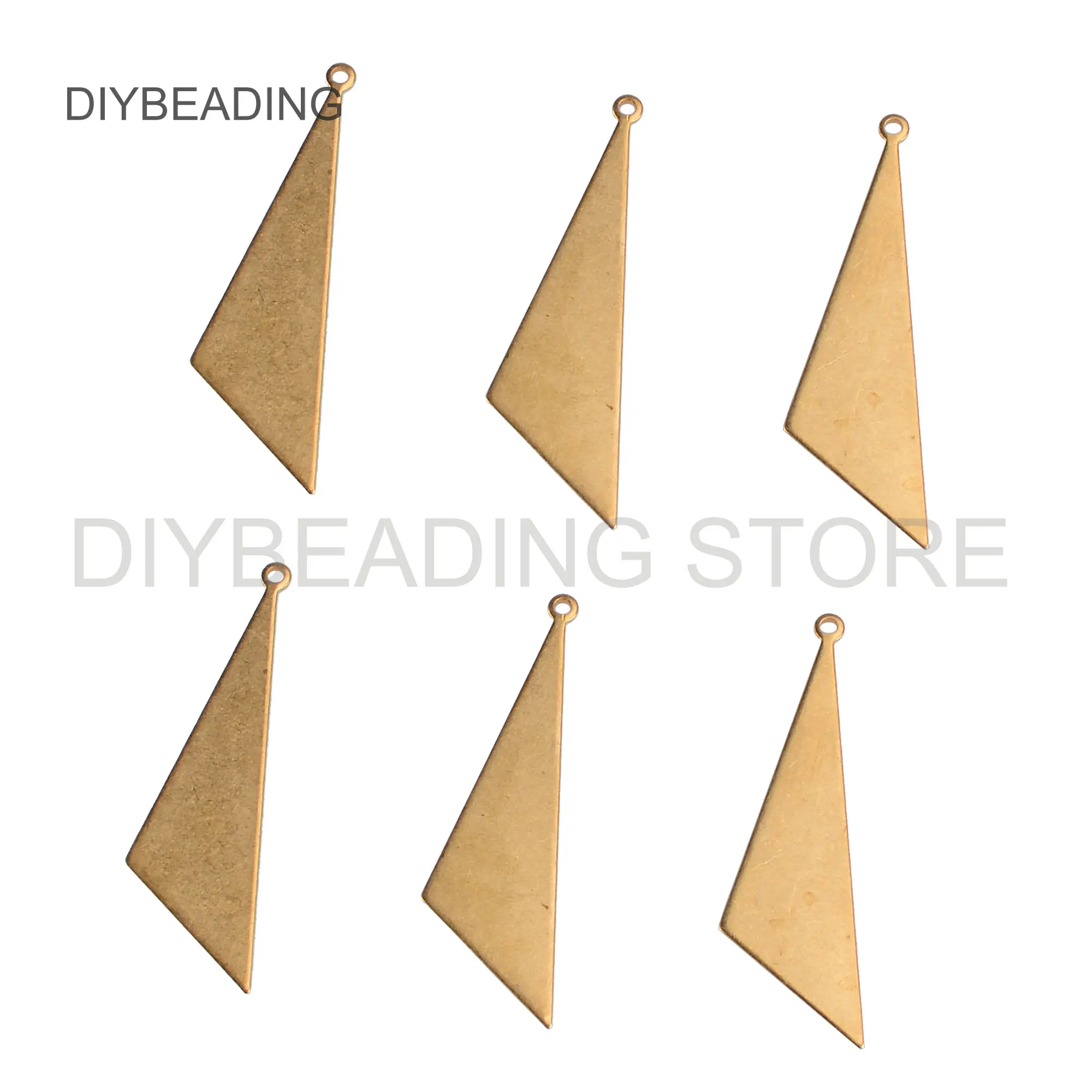 10-500 Pcs Brass Triangle Charms Finding for Jewelry Making 40mm Thick Geometric Metal Pendant Component Material Bulk Wholesale