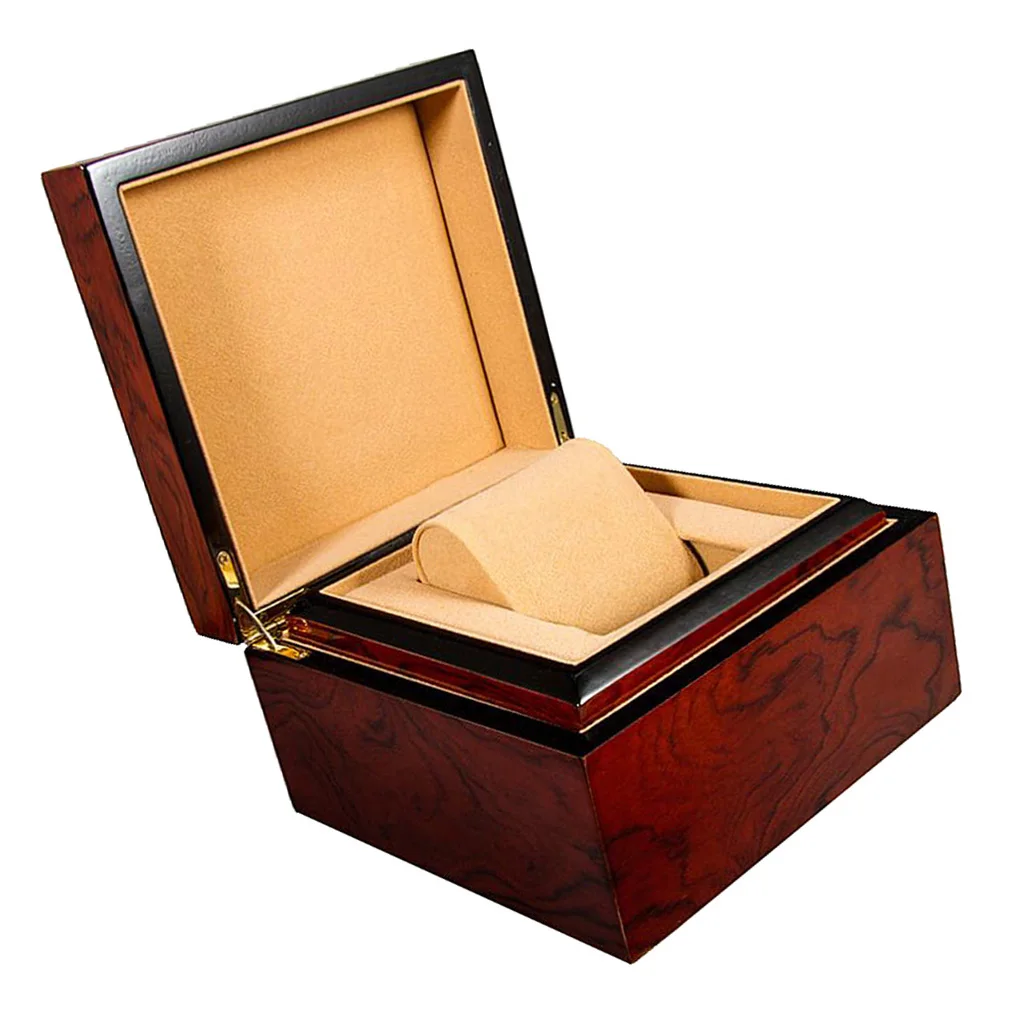 

Wooden Watch Box Organizer Jewelry Bracelet Storage Gift Case Single Grid