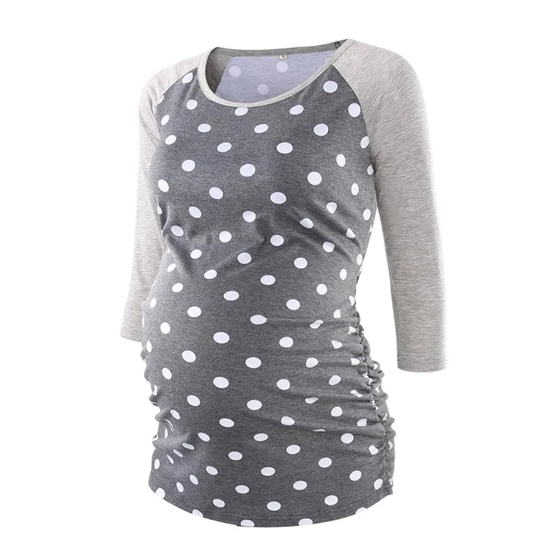 pic Maternity Clothes 3/4 Sleeve Pregnancy T-Shirt Womens Clothing Floral Casual Comfortable Pregnant Clothes Vetement Femme - Цвет: pic