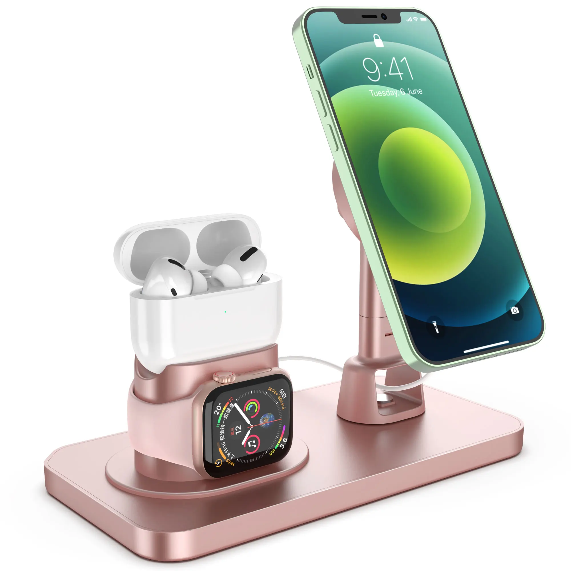 3 in 1 Magnetic Wireless Charger For Fast Charging Station iPhone 12 Mini Pro Max Watch Airpods Chargers Stand Dock