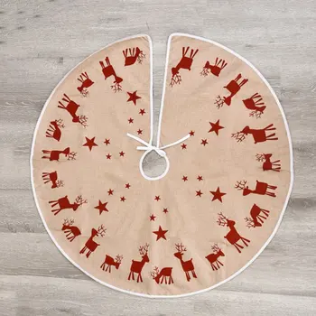 

Christmas Tree Decorations Creative Plaid Fabric Christmas Tree Skirt Courtyard Hotel Scene Supplies Black And White Plaid Edge.