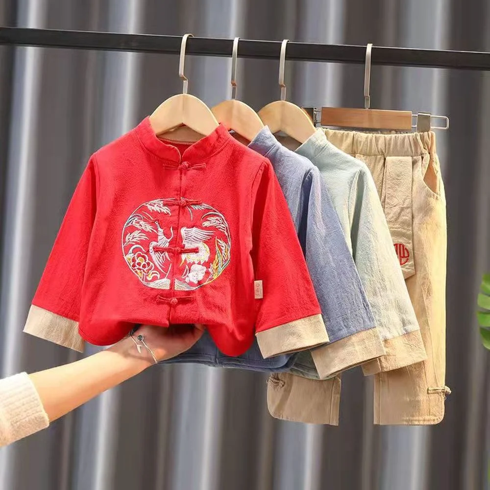 Baby One Year Old Catch Toddler Boy Outfit Capodanno Cinese Baby Abiti Tradizionali Cinesi Hanfu Outfit For Baby