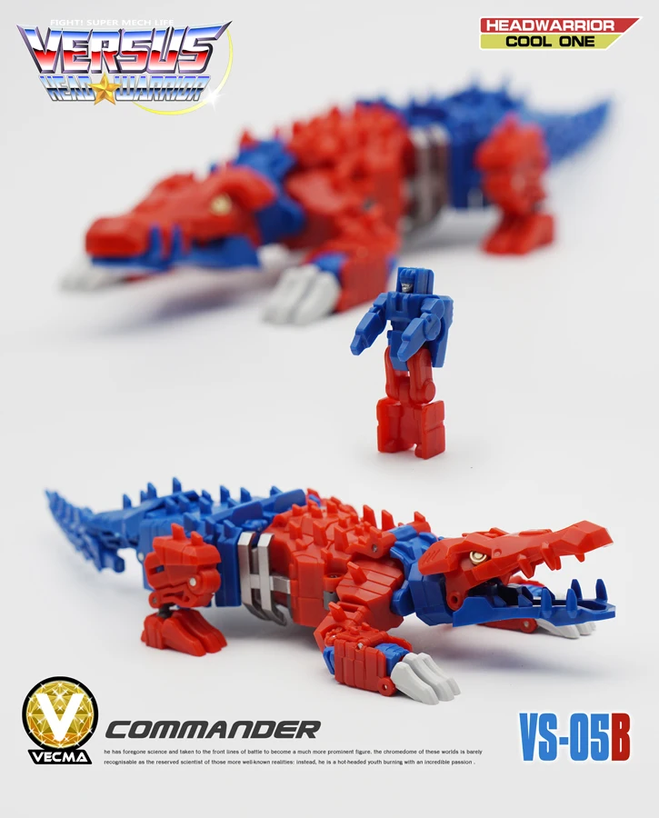 MFT Transformation Brainstorm VS05 VS-05 VS05B Crocodile G1 Mindwipe Leader Obstinate Commander Head Warrior Shoulder Gun Figure