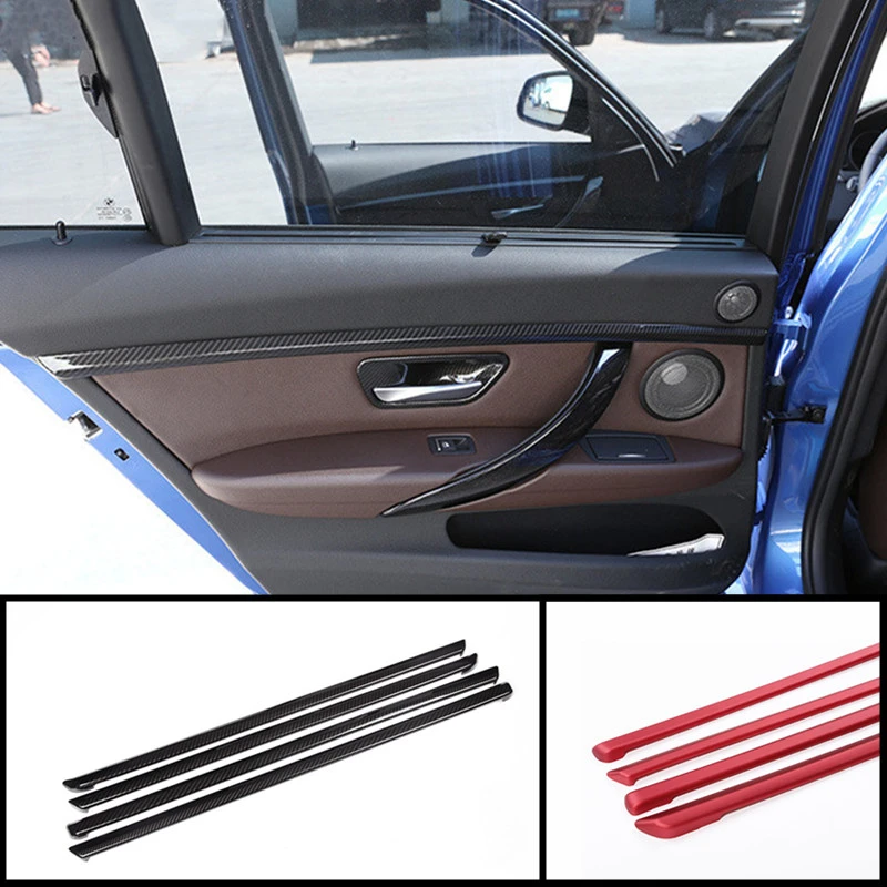 Carbon Fiber Color Interior Door Panel Decoration Cover Stickers Trim For Bmw 3 Series F30 2017 2019 Auto Accessories Interior Mouldings Aliexpress