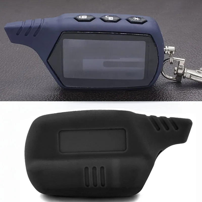 

A91 Key Shell Keychain Case Trinket+silicone cover For Starline A91 A61 lcd Remote Two Way Car Alarm System B9 B6 B91 B61 V7
