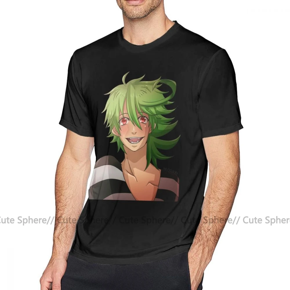 Servamp футболка Sakuya Grin футболка потрясающая Мужская футболка Классическая футболка с коротким рукавом негабаритная футболка из 100 хлопка с принтом - Цвет: Black