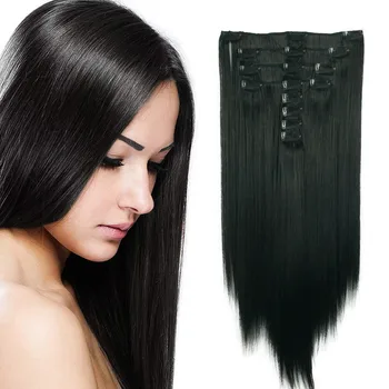 

StrongBeauty Long Straight Full Head Synthetic Clip in Hair Extensions 8pcs 190g COLOUR CHOICES